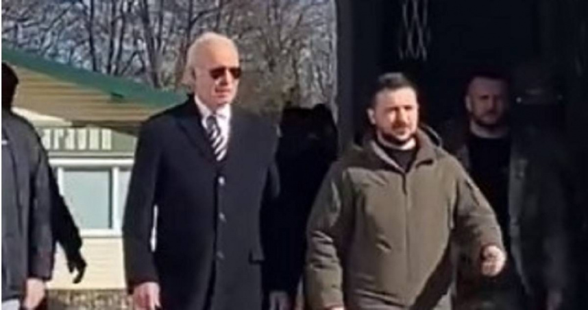 美國總統拜登無預警訪問烏克蘭。（圖／翻攝自推特）